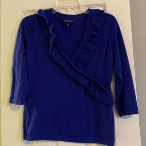 Deep blue Merino extra fine wool sweater